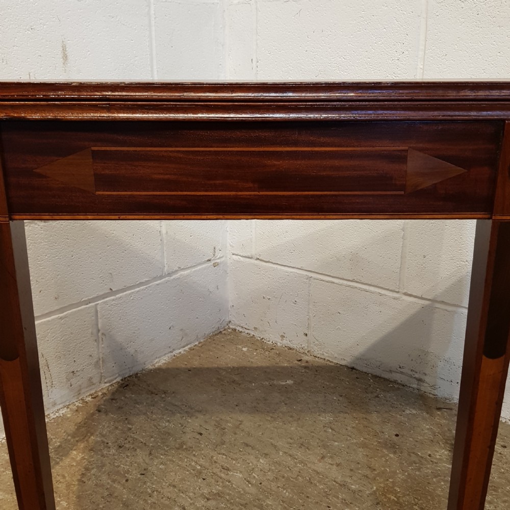 ANTIQUE REGENCY INLAID MAHOGANY FOLD OVER TABLE C1820 View XII