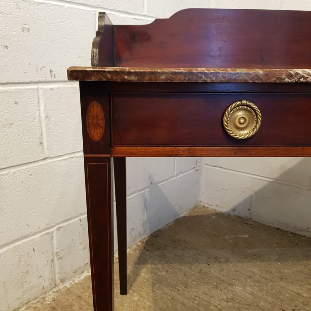 ANTIQUE REGENCY INLAID MAHOGANY & MARBLE TOPPED WASH STAND C1820 View VI