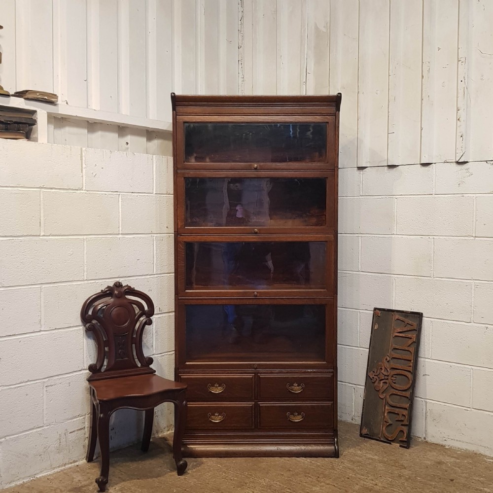 ANTIQUE  OAK GLOBE WERNICKE  SECTIONAL BOOKCASE C1900