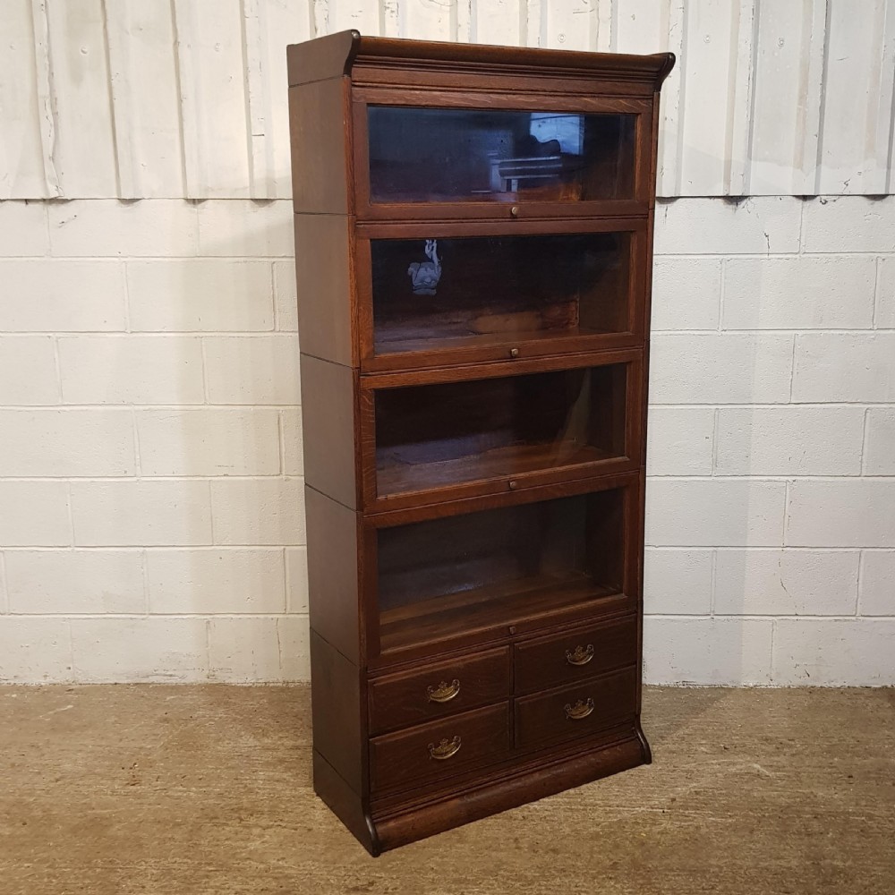 ANTIQUE  OAK GLOBE WERNICKE  SECTIONAL BOOKCASE C1900 View VII