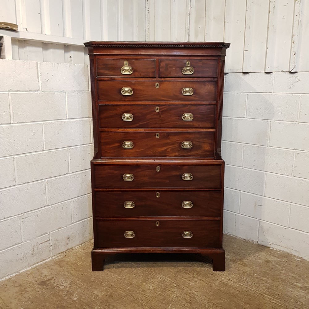 ANTIQUE 18TH CENTURY MAHOGANY CHEST ON CHEST.  C1780 View VIII