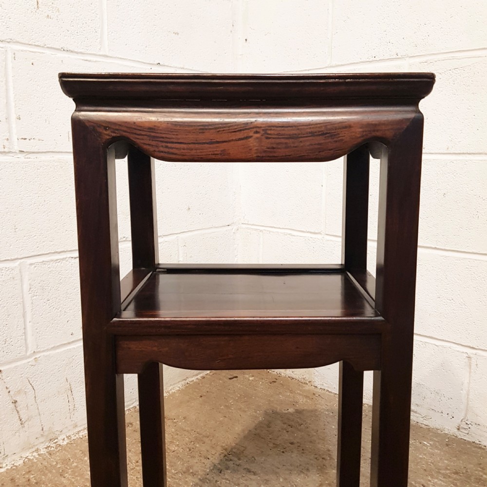 ANTIQUE PAIR CHINESE ROSEWOOD SIDE TABLES C1900 View IV