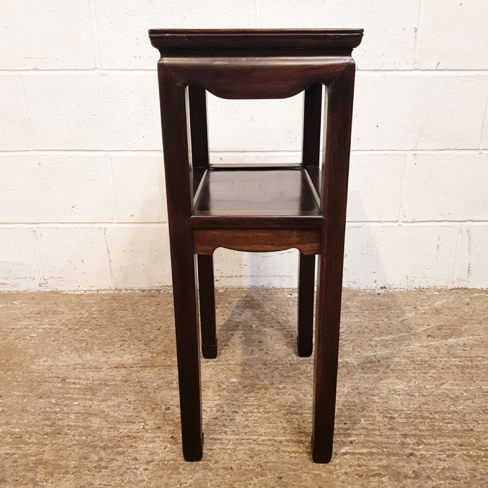 ANTIQUE PAIR CHINESE ROSEWOOD SIDE TABLES C1900 View V