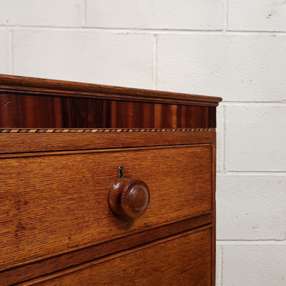ANTIQUE VICTORIAN OAK & MAHOGANY CHEST OF DRAWERS C1880 View VI