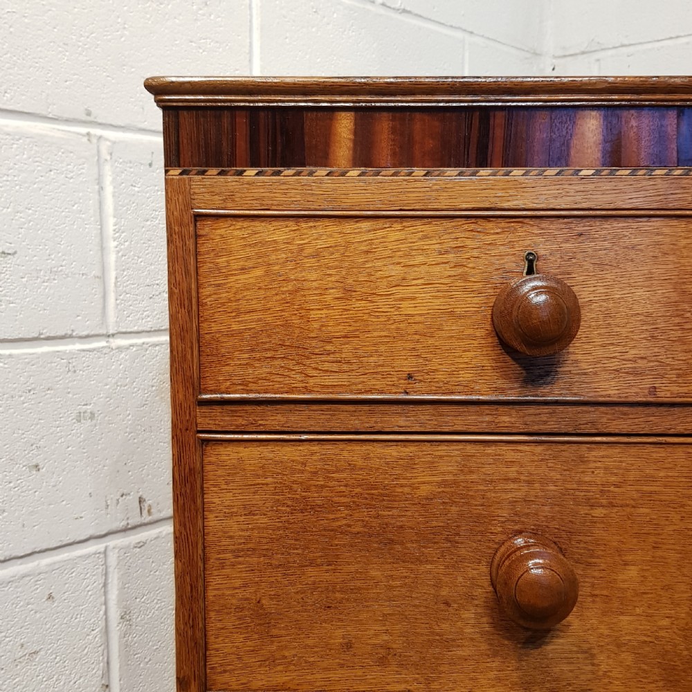 ANTIQUE VICTORIAN OAK & MAHOGANY CHEST OF DRAWERS C1880 View VII