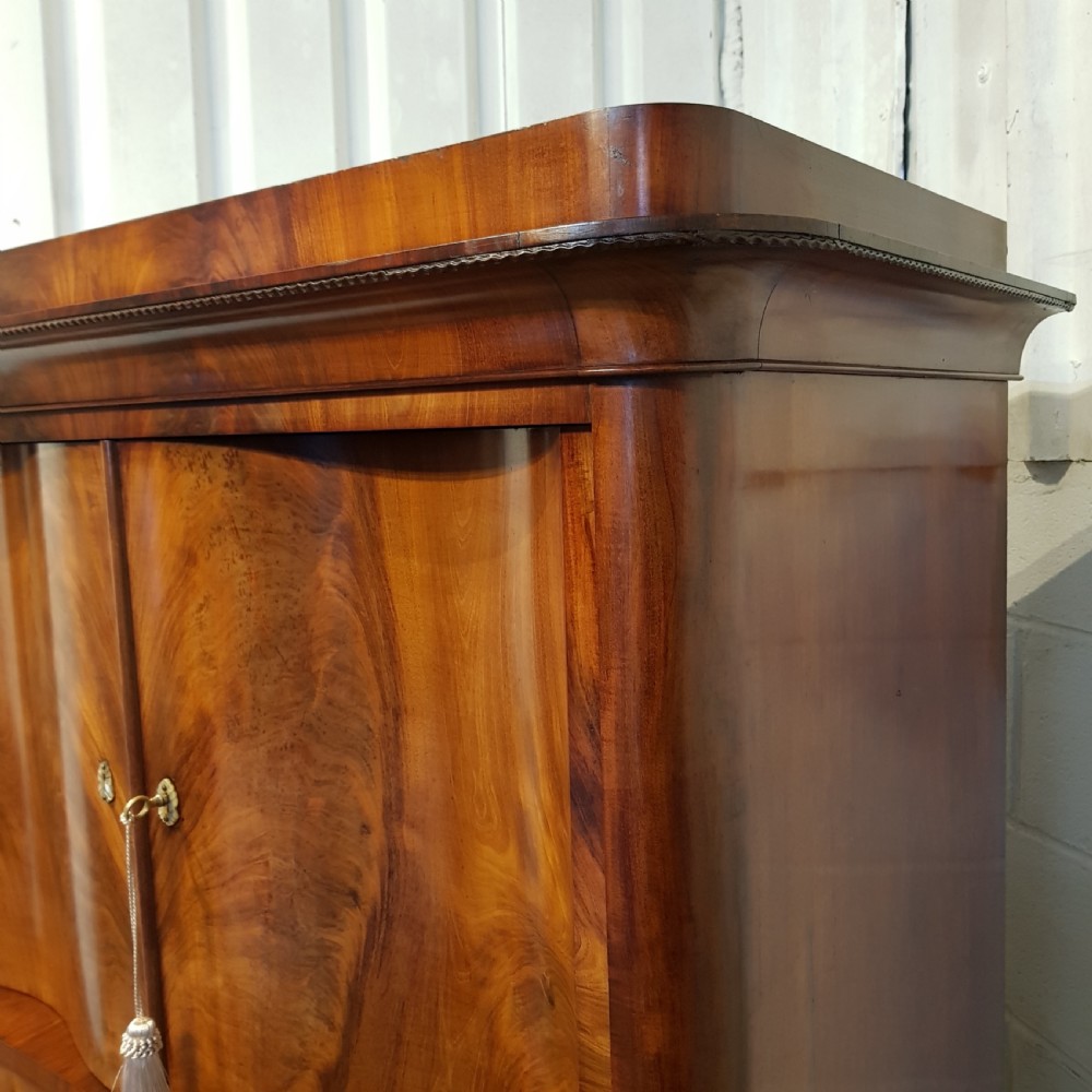 ANTIQUE BIEDERMEIER  MAHOGANY CABINET ON CHEST OF DRAWERS C1840 View II