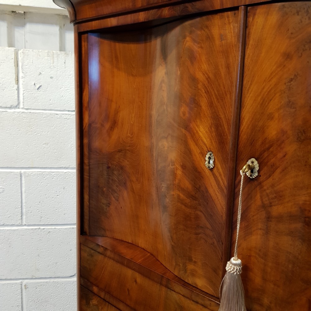 ANTIQUE BIEDERMEIER  MAHOGANY CABINET ON CHEST OF DRAWERS C1840 View IV