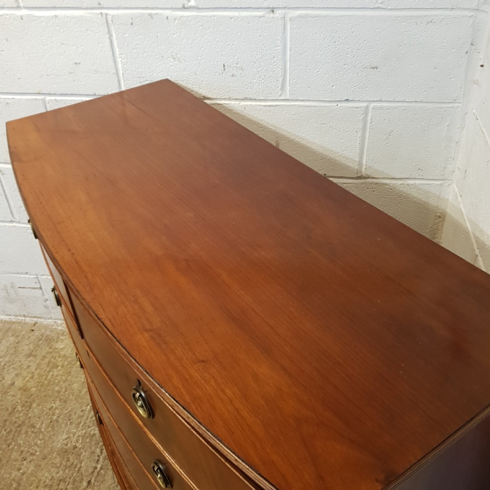 ANTIQUE VICTORIAN MAHOGANY BOW FRONT CHEST OF DRAWERS C1880 View III