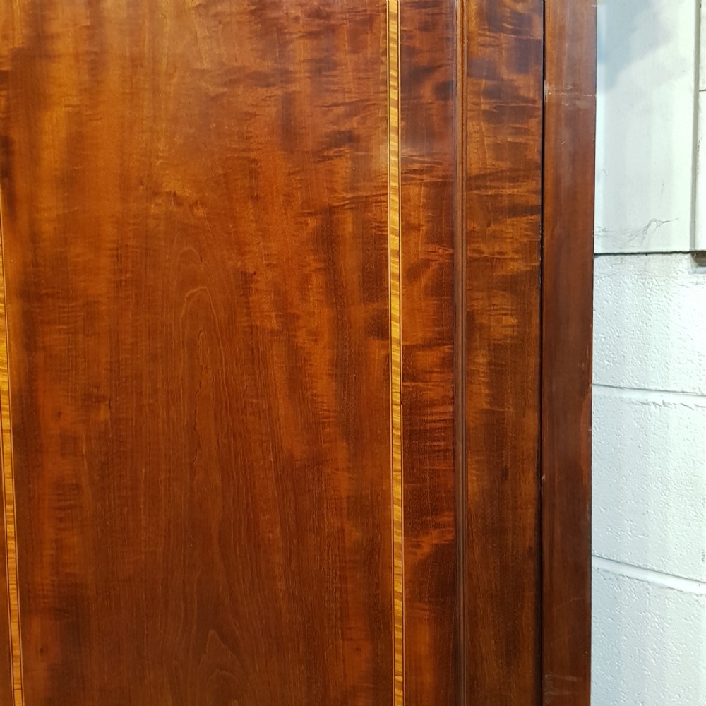 ANTIQUE EDWARDIAN MAHOGANY INLAID COMBINATION WARDROBE c1900 View II