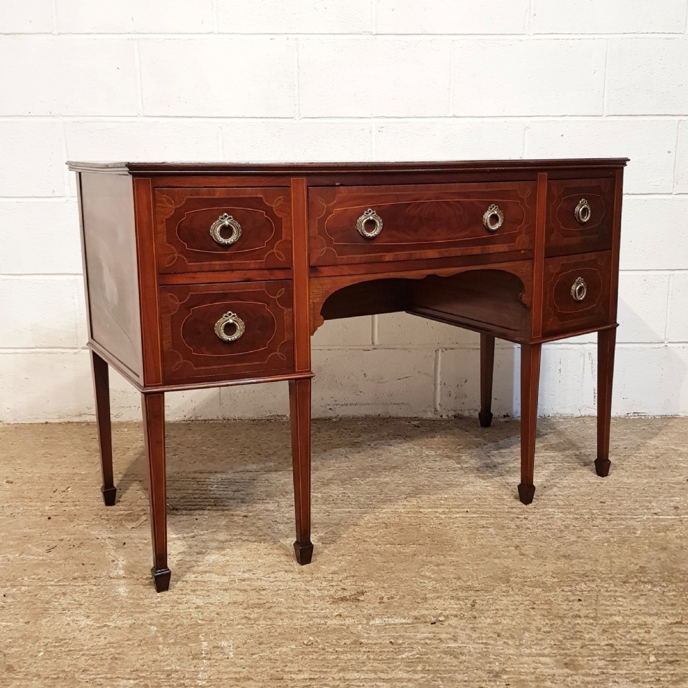 ANTIQUE EDWARDIAN MAHOGANY INLAID DESK C1900 View III