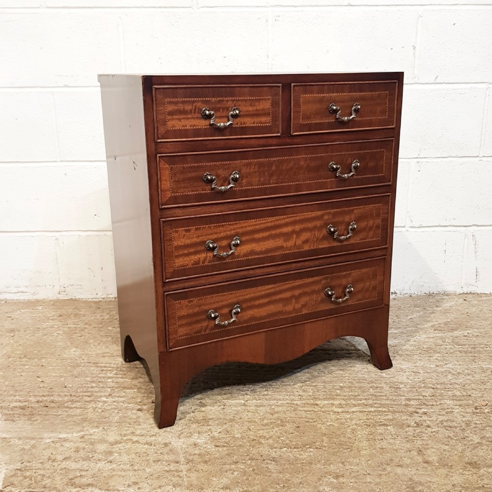 ANTIQUE MAHOGANY SWARF CHEST OF DRAWERS C1920 View III