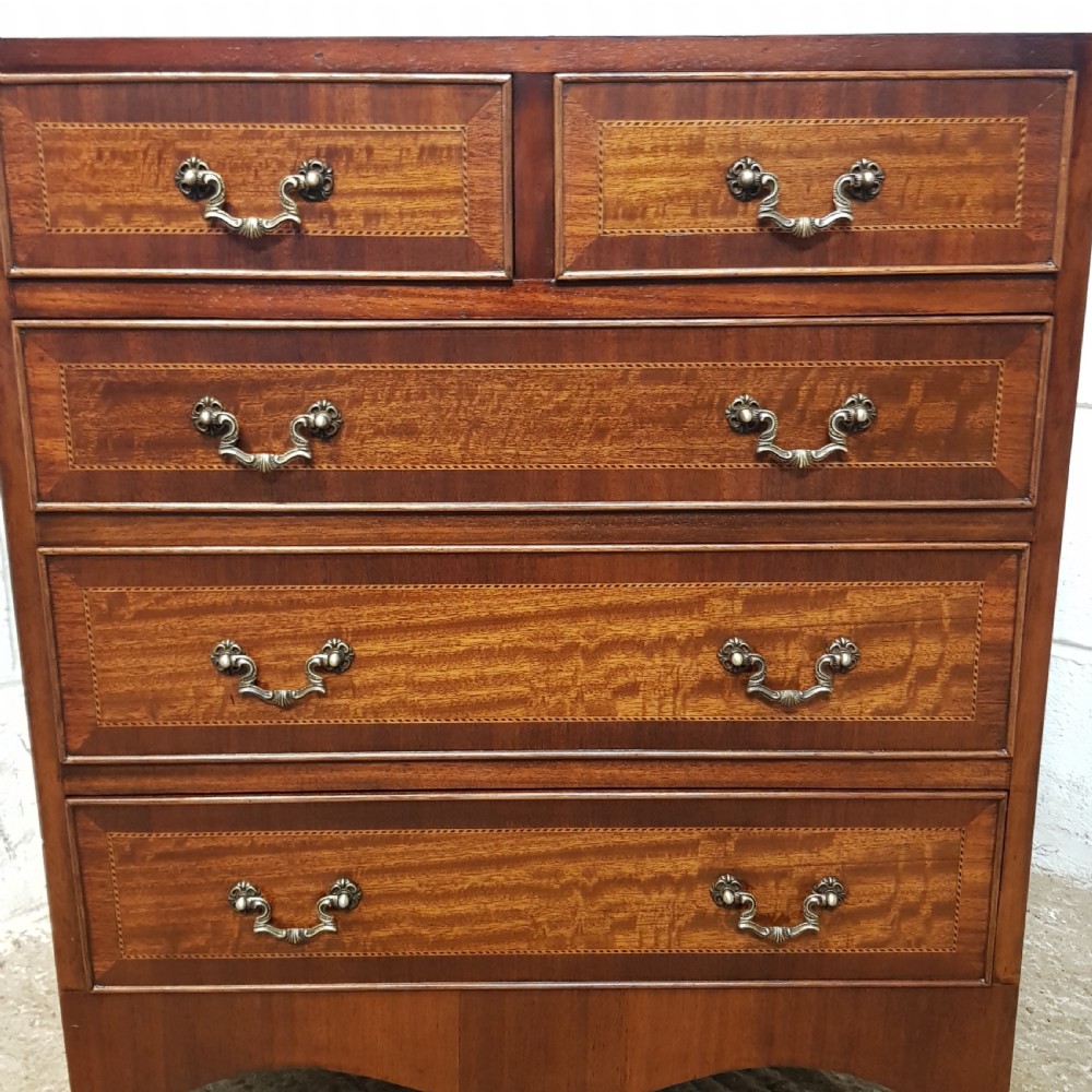ANTIQUE MAHOGANY SWARF CHEST OF DRAWERS C1920 View V