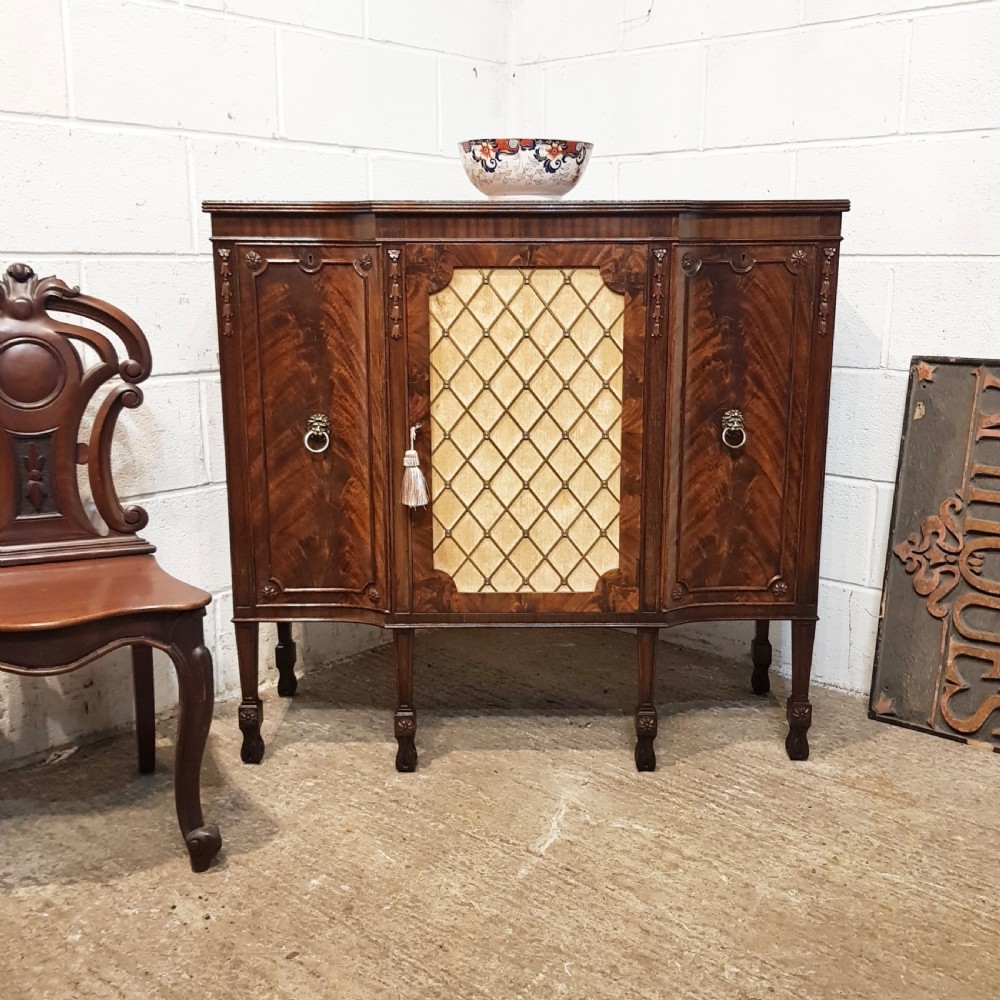 ANTIQUE MAHOGANY  CREDENZA SIDE CABINET C1920