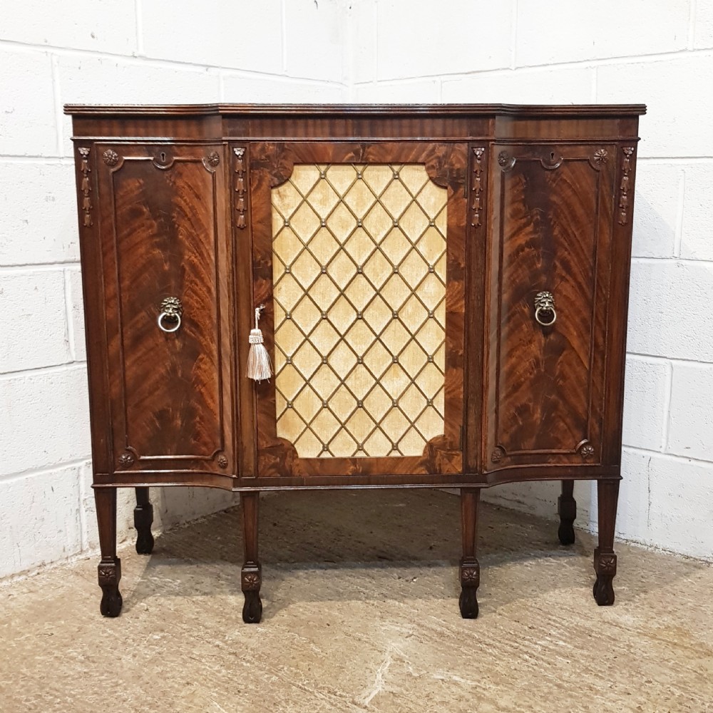 ANTIQUE MAHOGANY  CREDENZA SIDE CABINET C1920 View IV