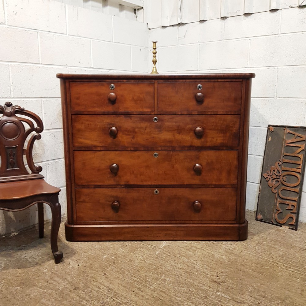 ANTIQUE VICTORIAN MAHOGANY CHEST OF DRAWERS C1880