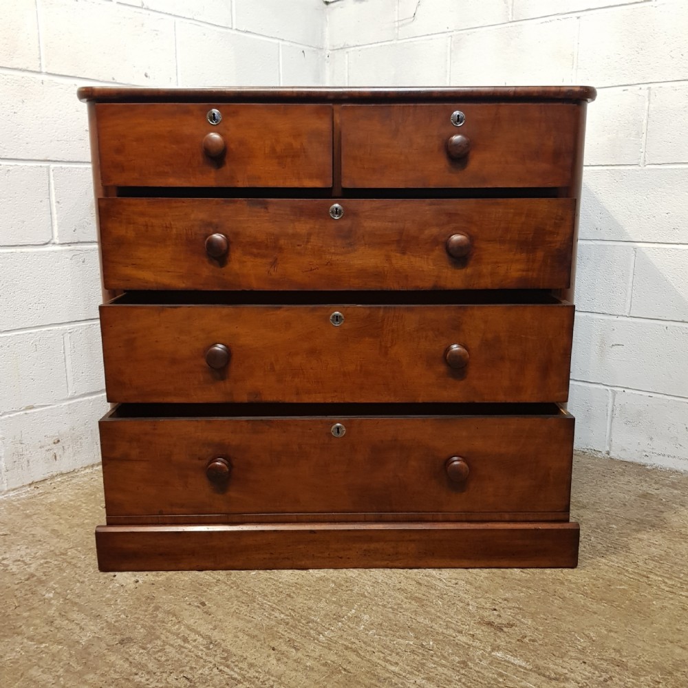 ANTIQUE VICTORIAN MAHOGANY CHEST OF DRAWERS C1880 View III