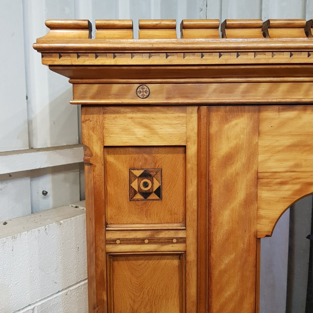 ANTIQUE AESTHETIC SATINWOOD INLAID WARDROBE C1890 View III