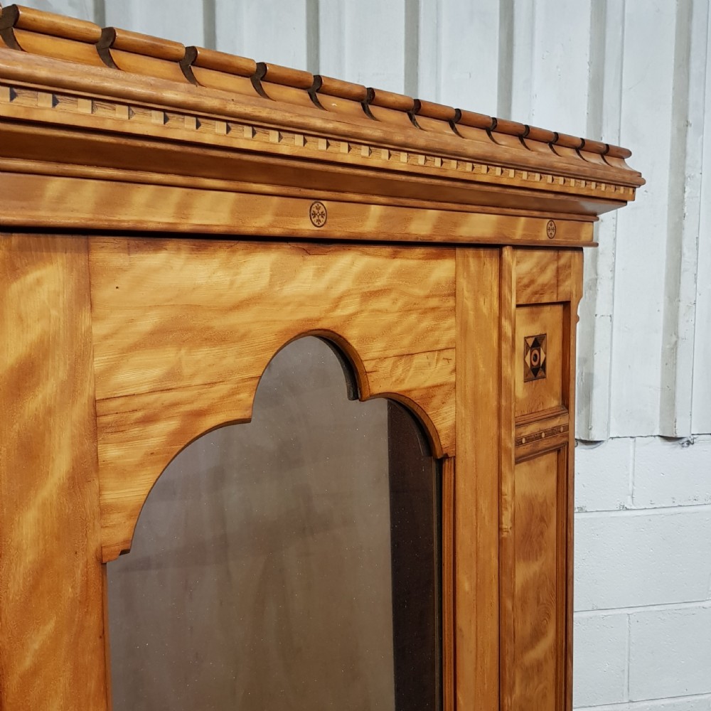 ANTIQUE AESTHETIC SATINWOOD INLAID WARDROBE C1890 View VII