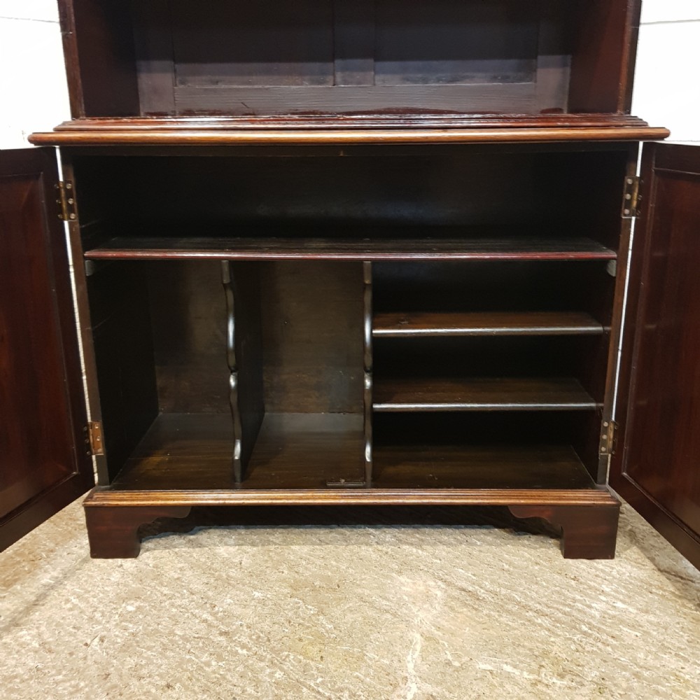 ANTIQUE 18TH  CENTURY MAHOGANY OPEN BOOKCASE ON CUPBOARD C1780 View II