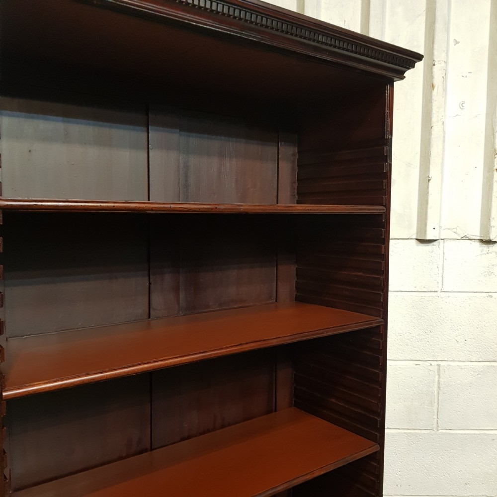 ANTIQUE 18TH  CENTURY MAHOGANY OPEN BOOKCASE ON CUPBOARD C1780 View III