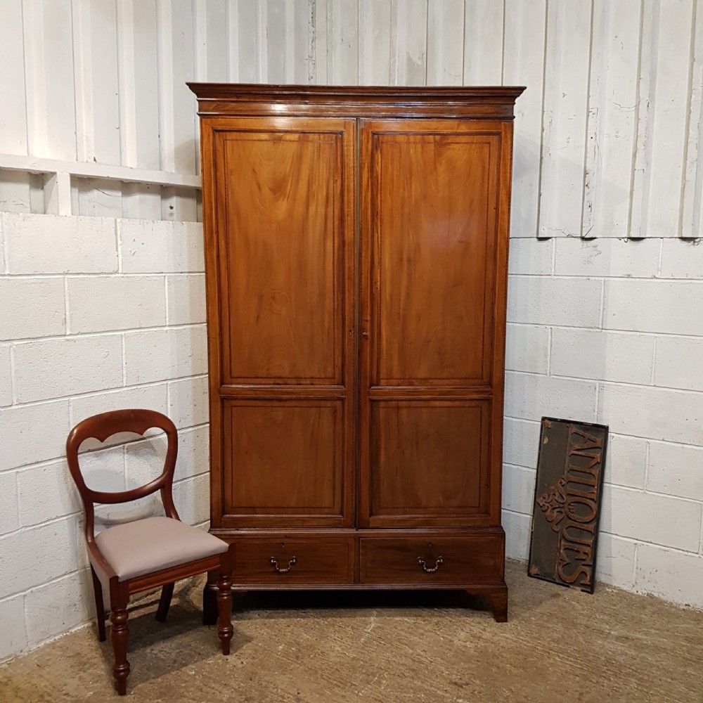 ANTIQUE 18TH CENTURY MAHOGANY DOUBLE WARDROBE C1780