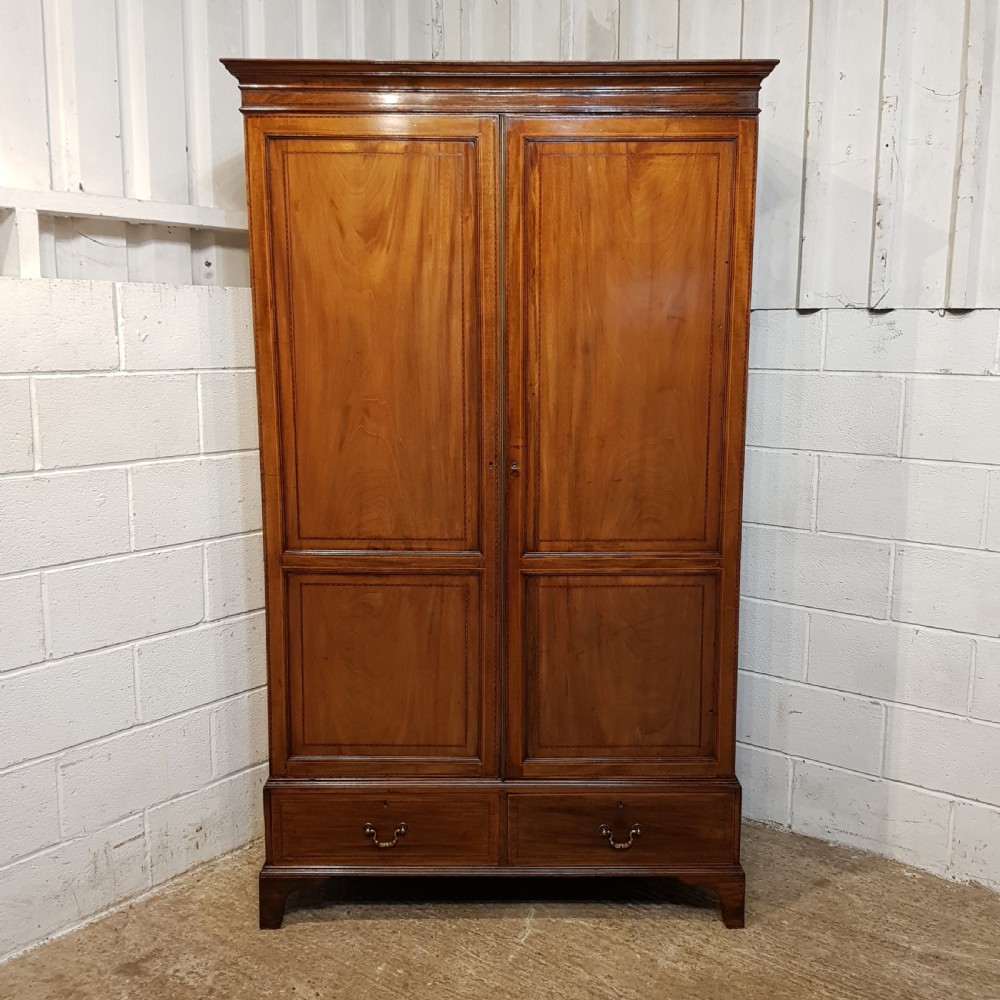 ANTIQUE 18TH CENTURY MAHOGANY DOUBLE WARDROBE C1780 View V