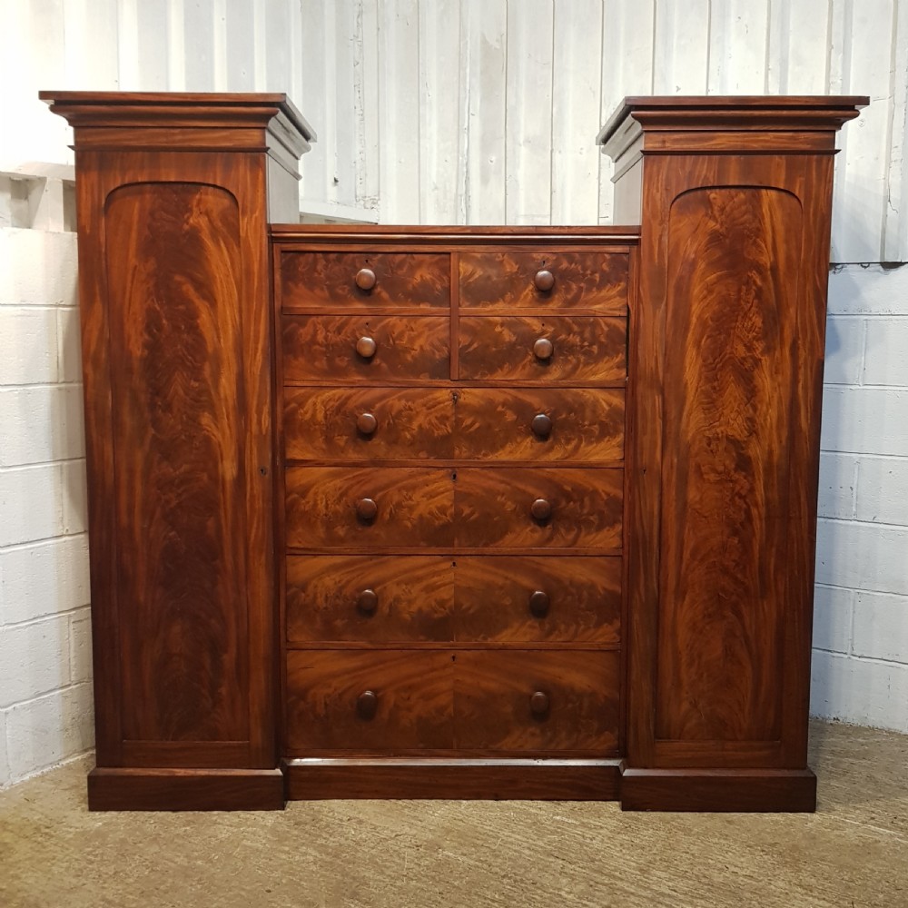 ANTIQUE VICTORIAN MAHOGANY SEBTRY BOX WARDROBE C1880 View V