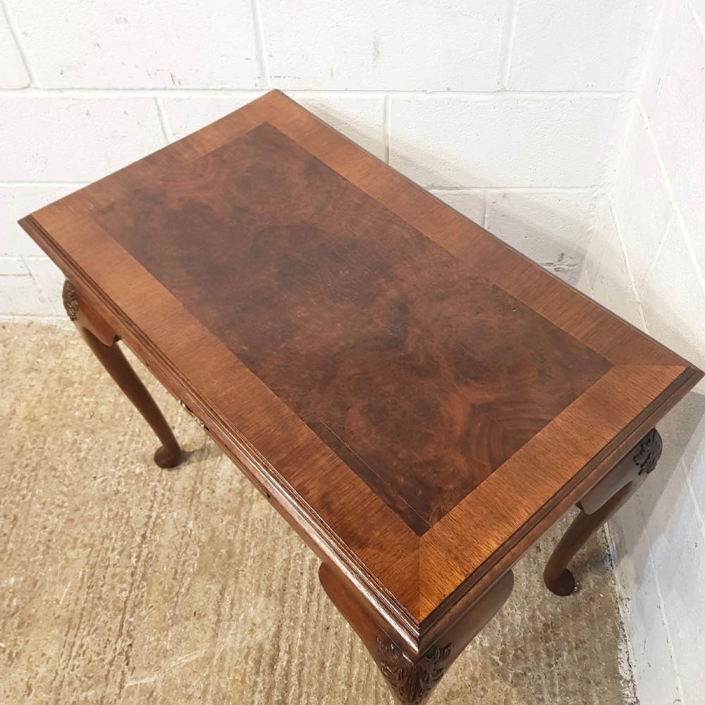 ANTIQUE BURR WALNUT SIDE TABLE C1920 View III