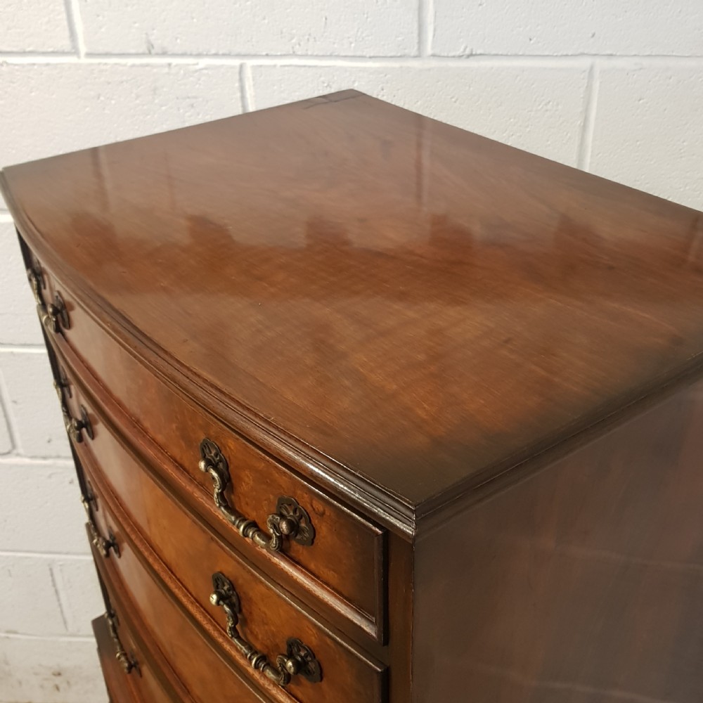 ANTIQUE BURR WALNUT CHEST ON CHEST C1920 View XI