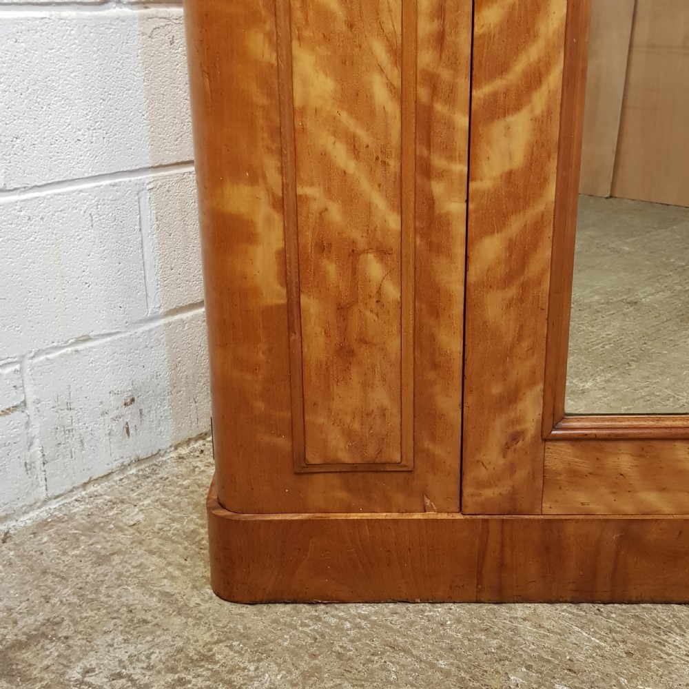 ANTIQUE VICTORIAN SATINWOOD DOUBLE WARDROBE C1880 View II