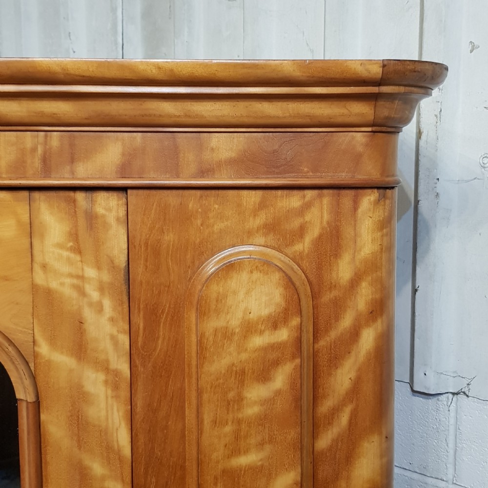 ANTIQUE VICTORIAN SATINWOOD DOUBLE WARDROBE C1880 View VII