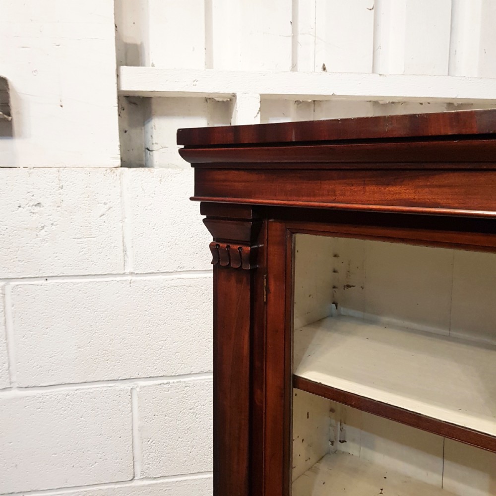 ANTIQUE LARGE VICTORIAN MAHOGANY GLAZED BOOKCASE C1880 View VI