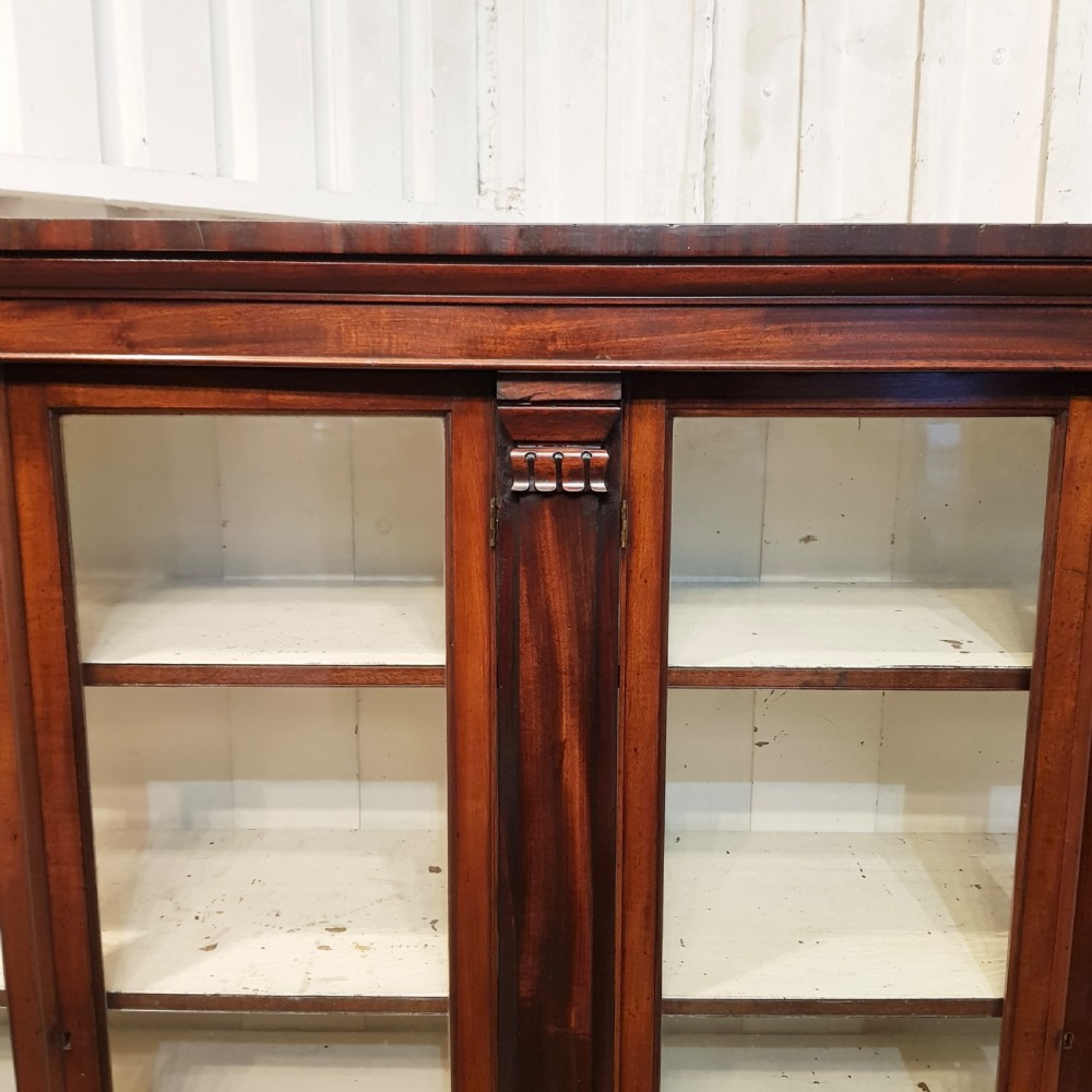 ANTIQUE LARGE VICTORIAN MAHOGANY GLAZED BOOKCASE C1880 View VII