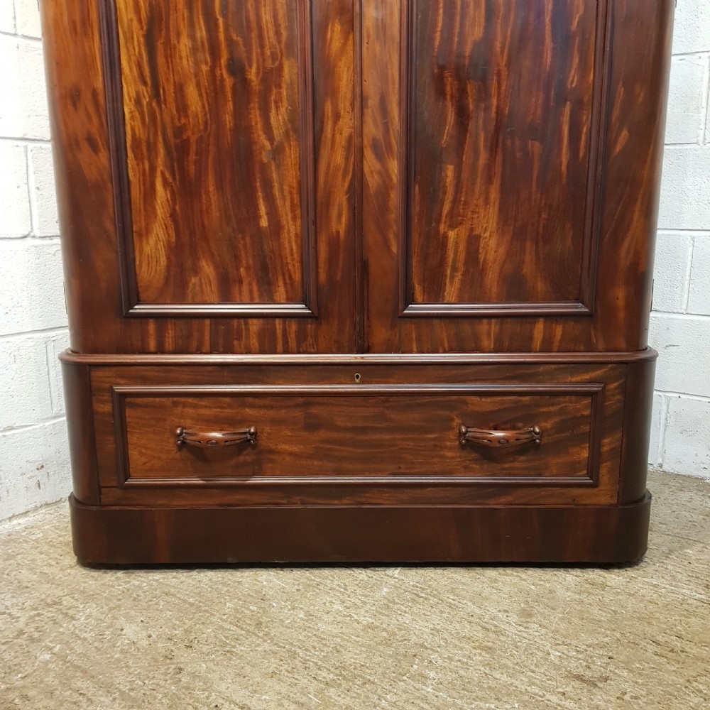 ANTIQUE VICTORIAN MAHOGANY DOUBLE WARDROBE C1880 View IV