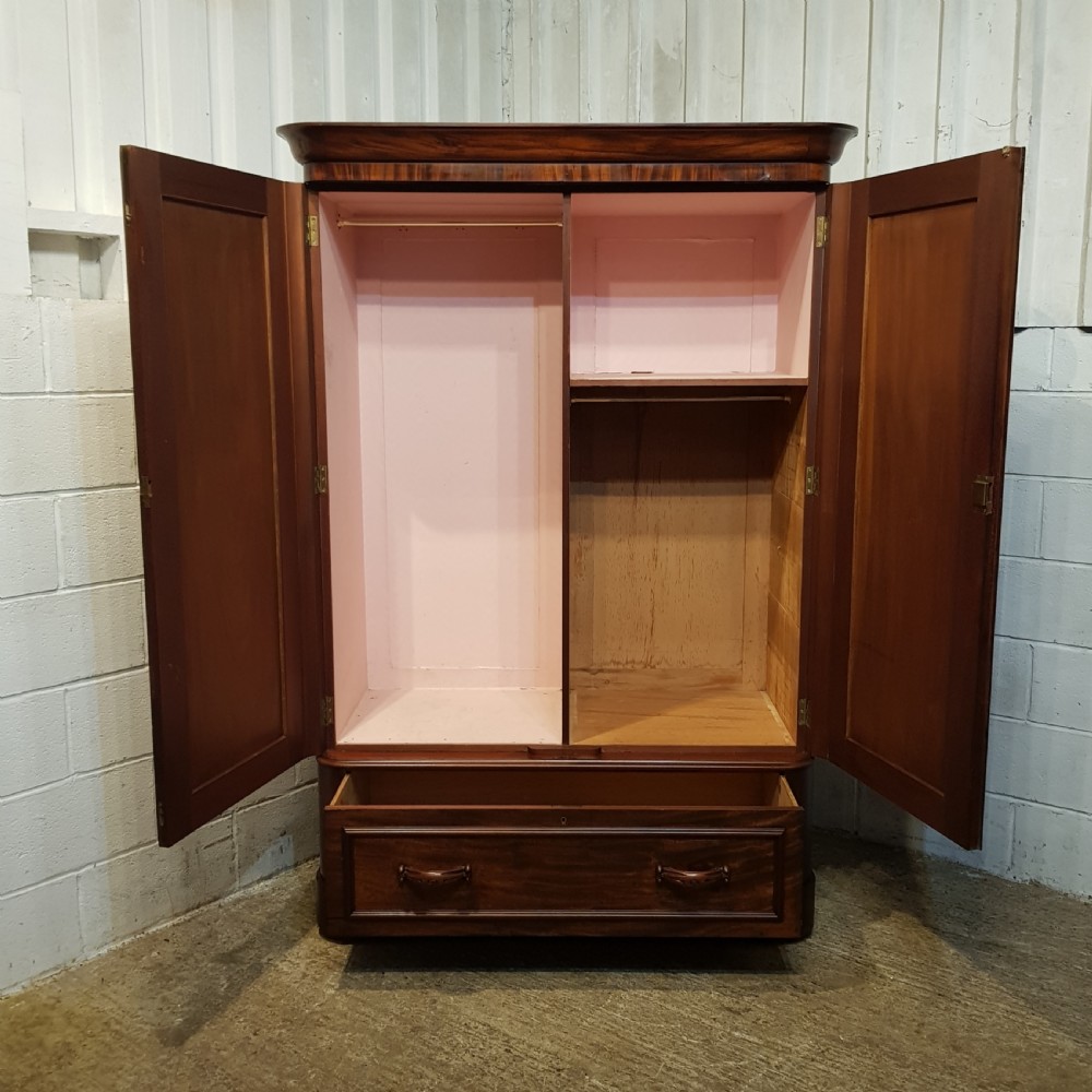 ANTIQUE VICTORIAN MAHOGANY DOUBLE WARDROBE C1880 View VI