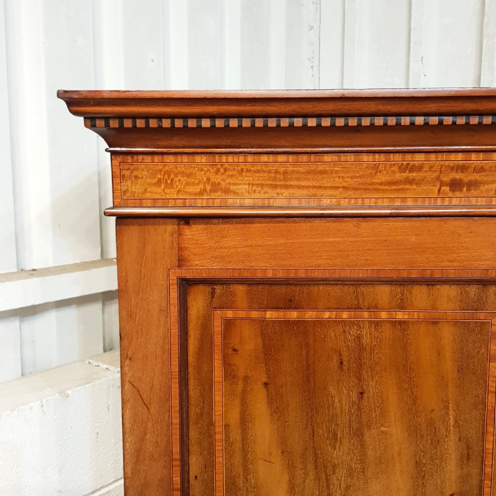 ANTIQUE EDWARDIAN REGENCY  INLAID MAHOGANY DOUBLE WARDROBE C1900 View VI