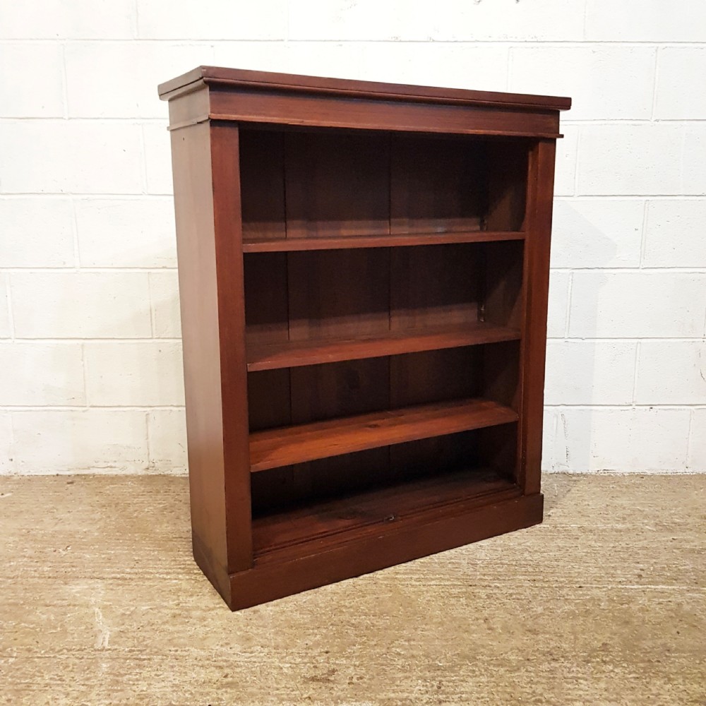 ANTIQUE LATE VICTORIAN MAHOGANY OPEN BOOKCASE C1890 View II