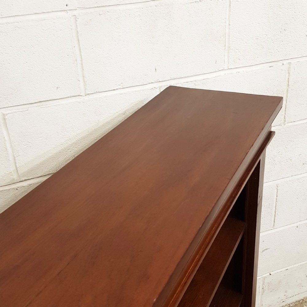 ANTIQUE LATE VICTORIAN MAHOGANY OPEN BOOKCASE C1890 View III