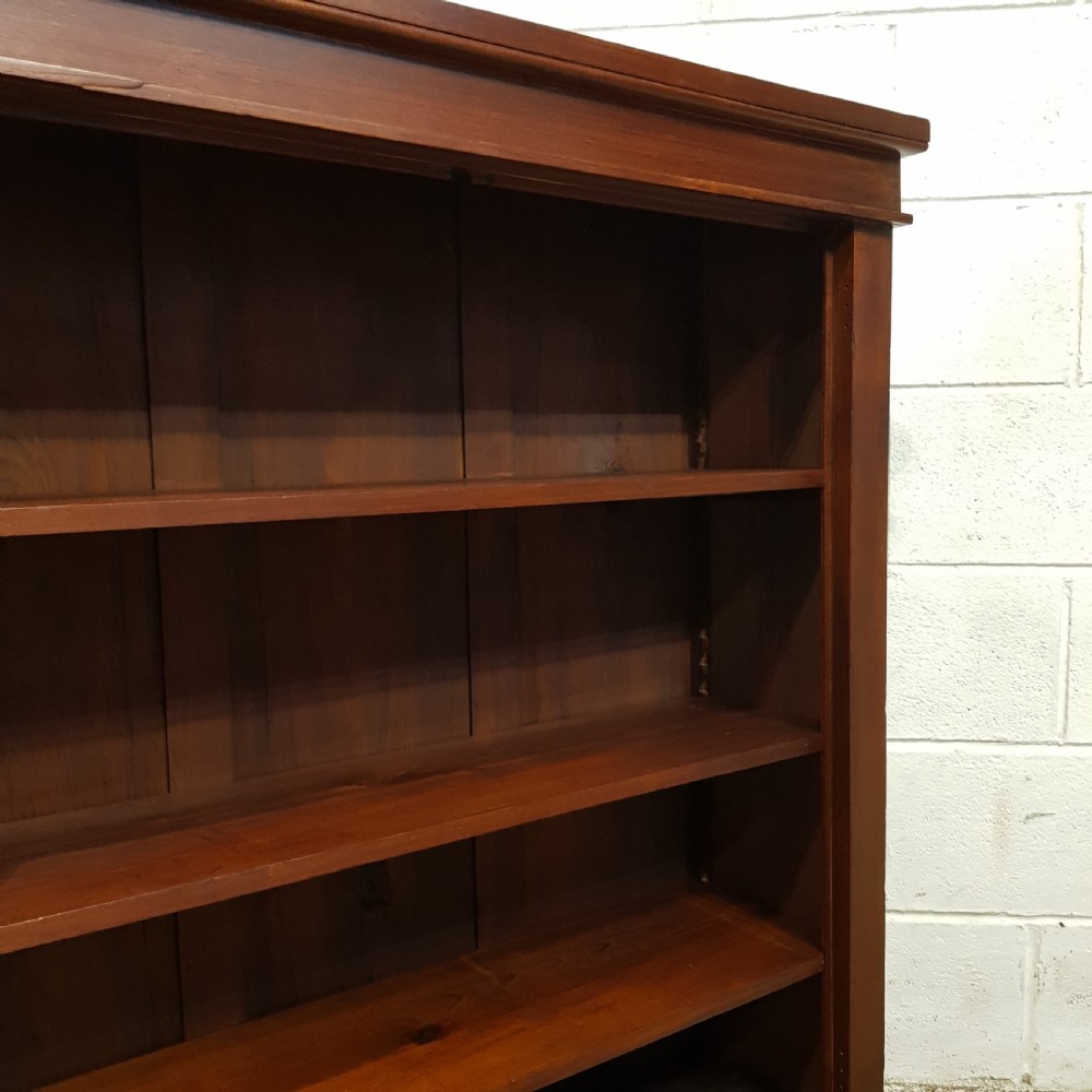 ANTIQUE LATE VICTORIAN MAHOGANY OPEN BOOKCASE C1890 View IV