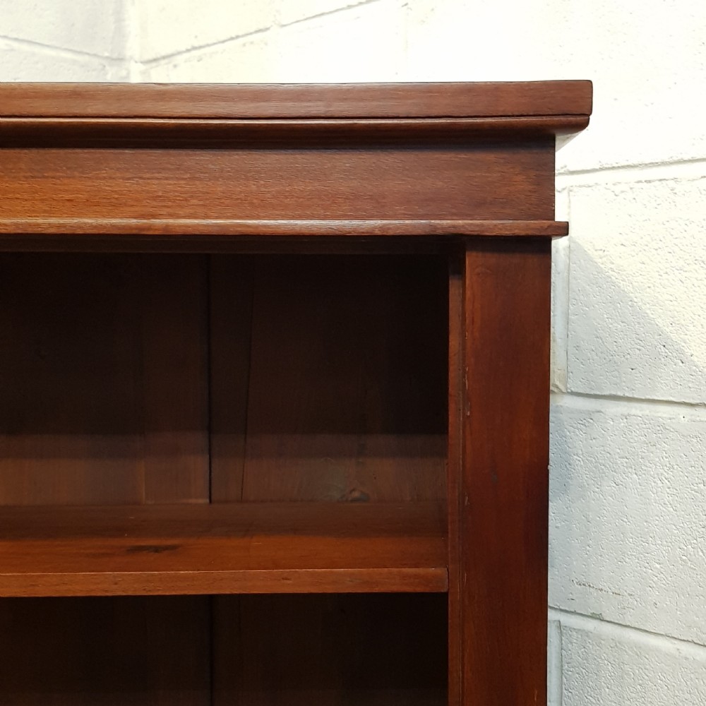 ANTIQUE LATE VICTORIAN MAHOGANY OPEN BOOKCASE C1890 View V