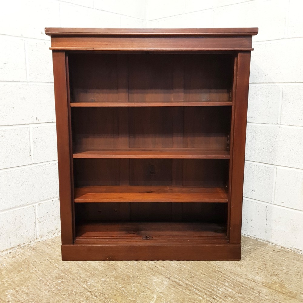 ANTIQUE LATE VICTORIAN MAHOGANY OPEN BOOKCASE C1890 View VI