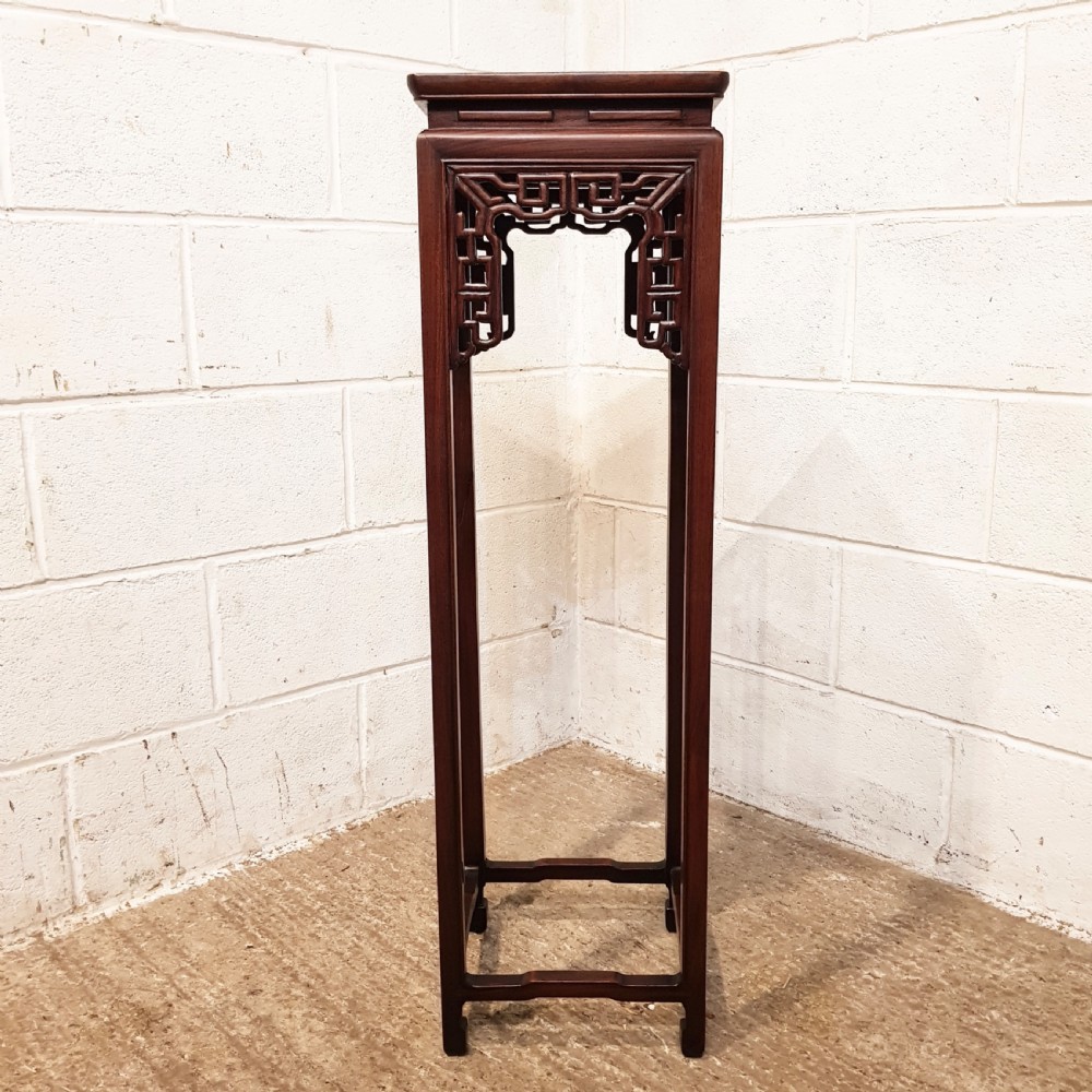 ANTIQUE PAIR EARLY 20th CENTURY CHINESE ROSEWOOD STANDS C1920 View III