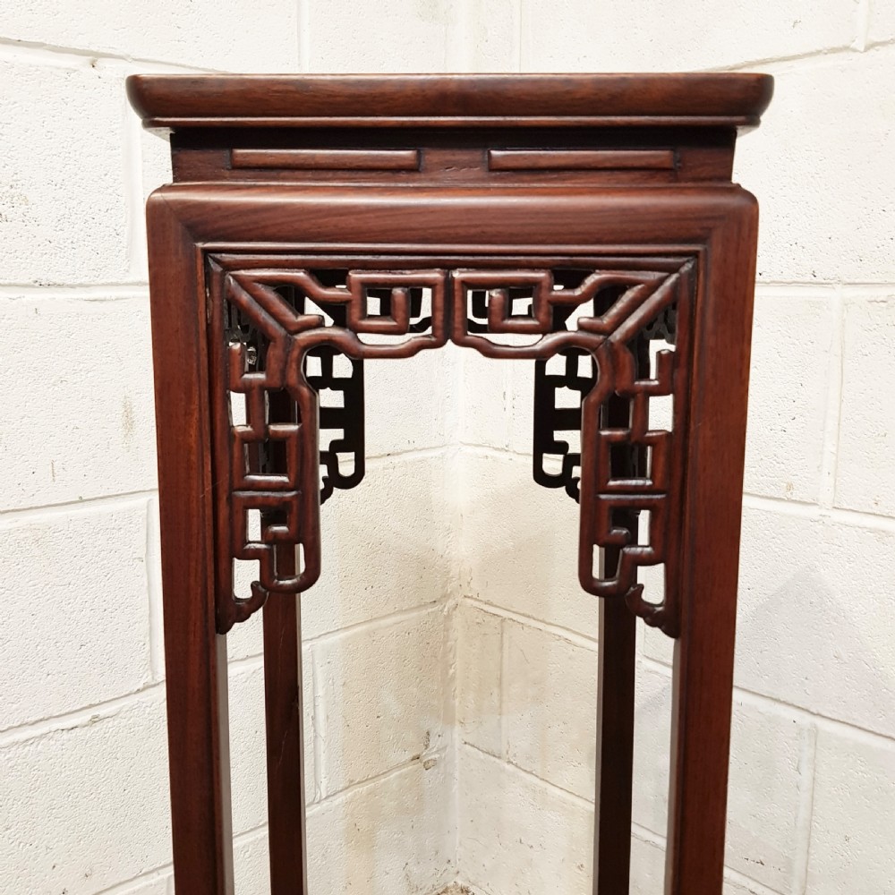 ANTIQUE PAIR EARLY 20th CENTURY CHINESE ROSEWOOD STANDS C1920 View V
