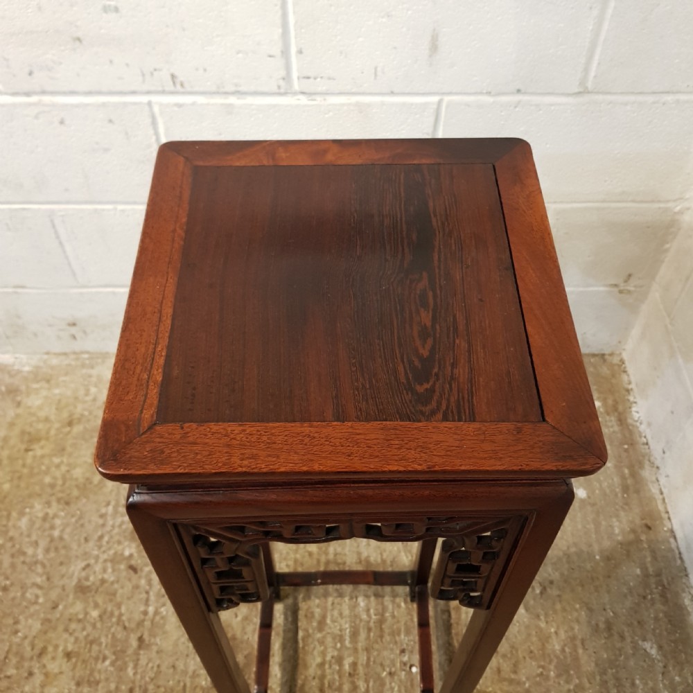ANTIQUE PAIR EARLY 20th CENTURY CHINESE ROSEWOOD STANDS C1920 View VI