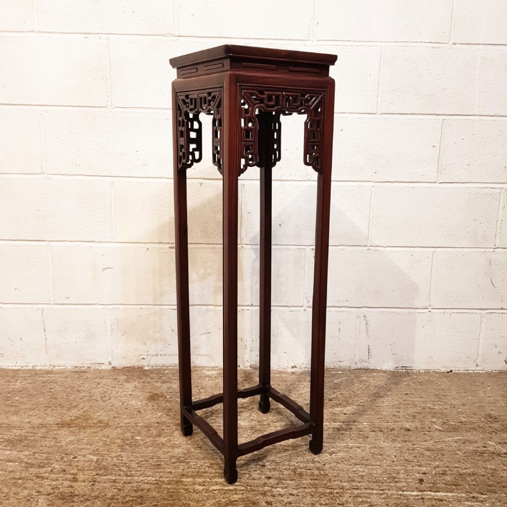 ANTIQUE PAIR EARLY 20th CENTURY CHINESE ROSEWOOD STANDS C1920 View VII