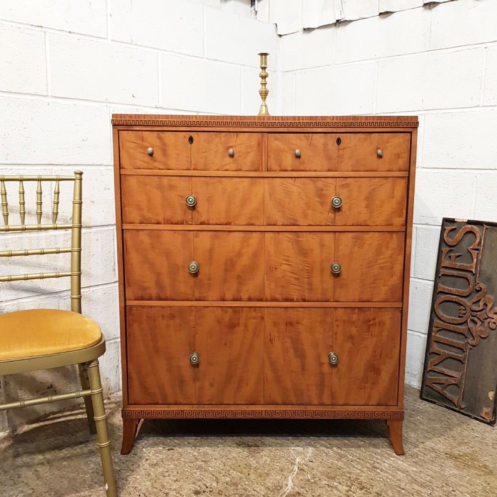 ANTIQUE SATINWOOD CHEST OF DRAWERS C1920