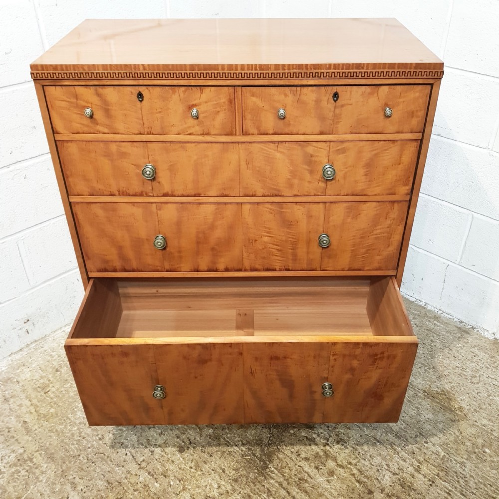 ANTIQUE SATINWOOD CHEST OF DRAWERS C1920 View VIII