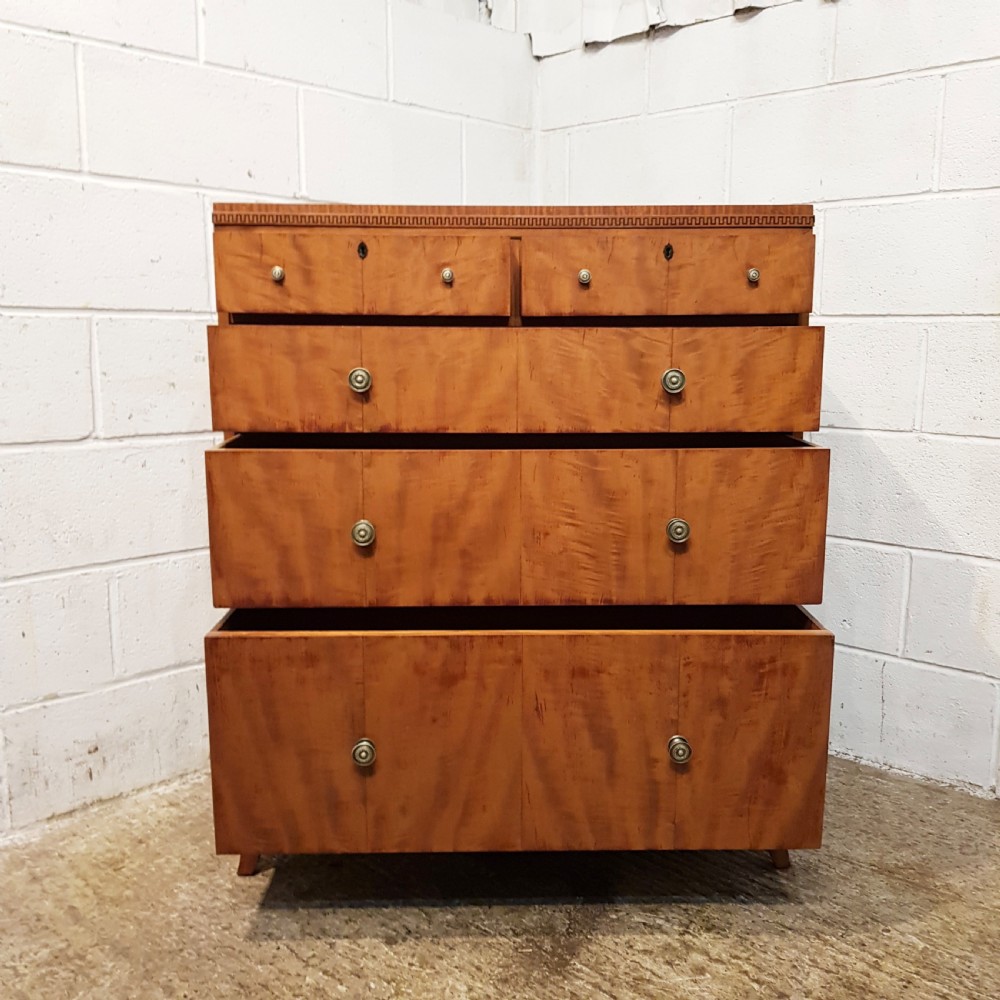 ANTIQUE SATINWOOD CHEST OF DRAWERS C1920 View IX