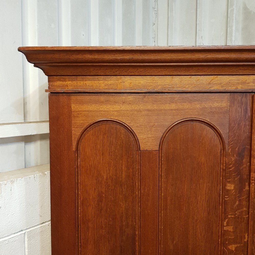 ANTIQUE VICTORIAN OAK DOUBLE WARDROBE C1880 View VI