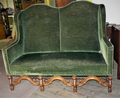Queen Anne Style Settee and 3 Chairs.